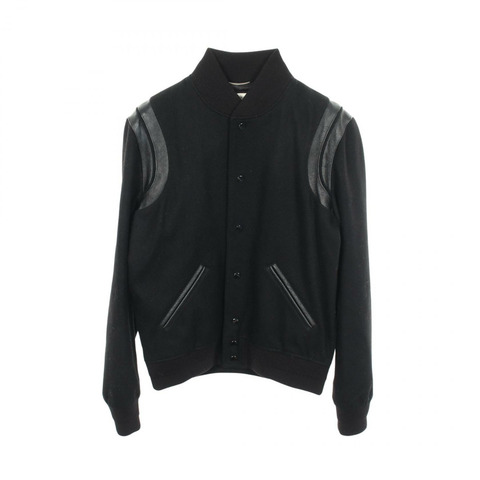 SAINT LAURENT PARIS TEDDY 外套 Stajan Blouson 354718 羊毛皮革 BK 二手 #48