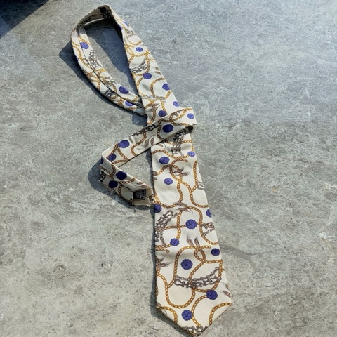 Chanel中古麦穗蓝色领带~~