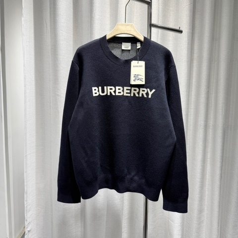 Burberry 博柏利 針織毛衣 提花字母logo 深藍色