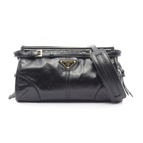 PRADA Bonnie 小號肩背包 肩背包 ｶｰﾌﾚｻﾞｰ 皮革黑色二手女式