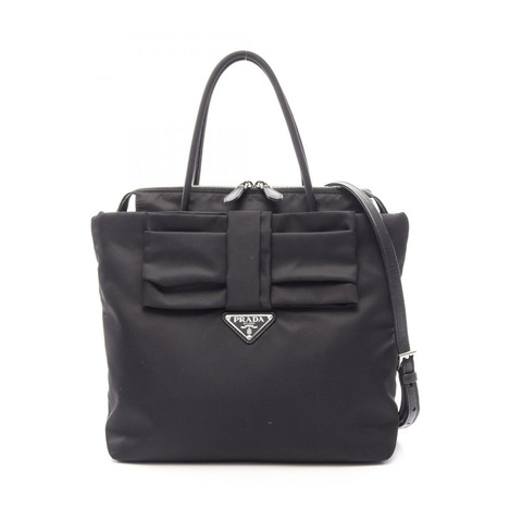 PRADA TESSUTO FIOCCO 2WAY 手提包 1BG320 尼龍皮革 黑色 二手 女士