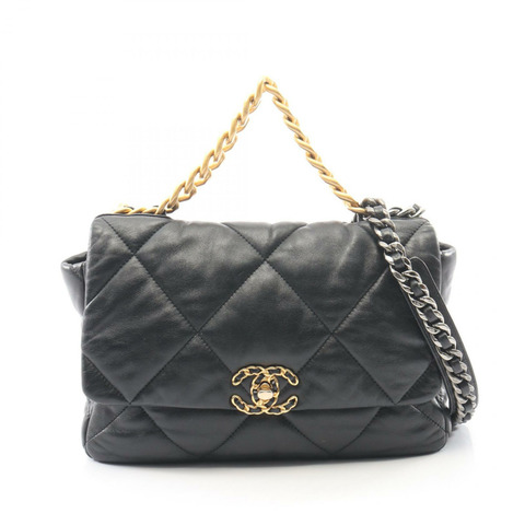 香奈兒 19 dix-neuf 19 Matelasse Combination Metal Fittings 2WAY Shoulder Bag AS1161 Lambskin (sheep leather) Black