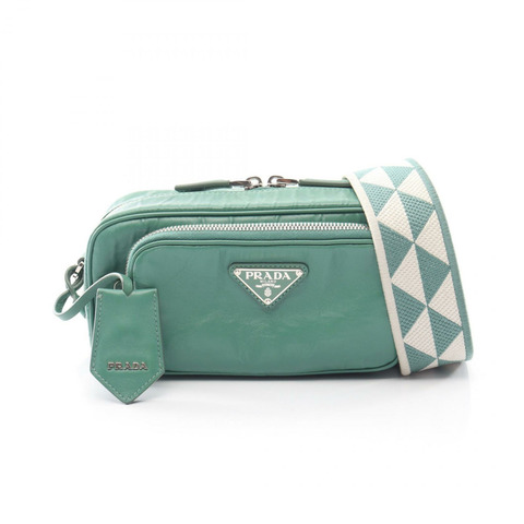 PRADA Nappa Antique 肩背包 1BH198 皮革 綠色 二手 女士