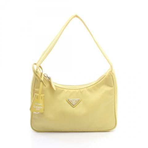 PRADA 2000 復刻版迷你手提包，尼龍材質，黃色，二手女款