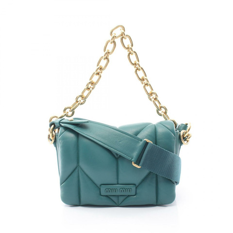 Miu Miu Trapuntata 絎縫兩用肩背包 5BD218 皮革 綠色 二手 女款