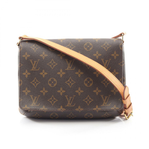 路易威登 Musette Tango 長肩帶 Monogram 單肩包 M51388 PVC 塗層帆布皮革棕色二手女款