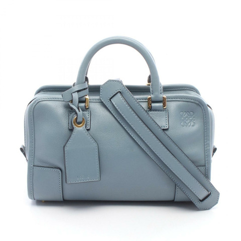 LOEWE Amazona 23 2WAY 手提包，藍色皮革，二手女款