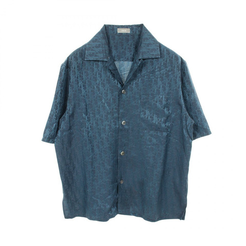 Dior Oblique 短袖上衣 其他上衣 1BC519A5050 絲棉 藍色 二手 男士