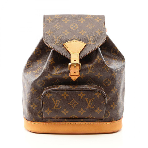 路易威登 MontsourisMM Monogram 雙肩包 M51136 PVC塗層帆布皮革棕色二手女款