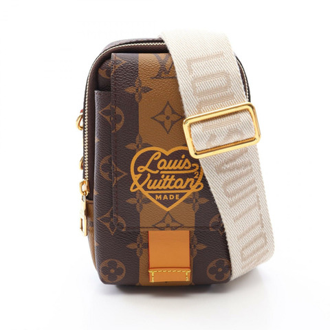 路易威登 (LOUIS VUITTON) × NIGO 雙手機袋 Monogram 條紋單背包 M81005 PVC 塗層帆布皮革 B