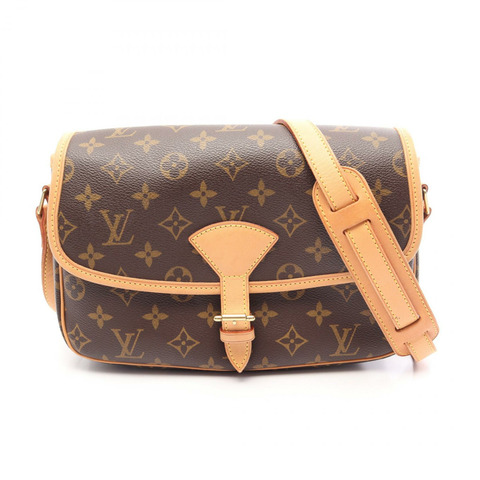 路易威登 Sologne Monogram 肩背包 M42250 PVC塗層帆布皮革棕色二手女士