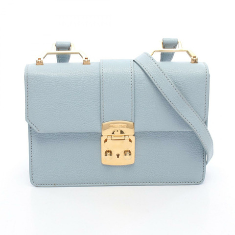 Miu Miu Madras 皮革單肩包 藍色 二手 女士