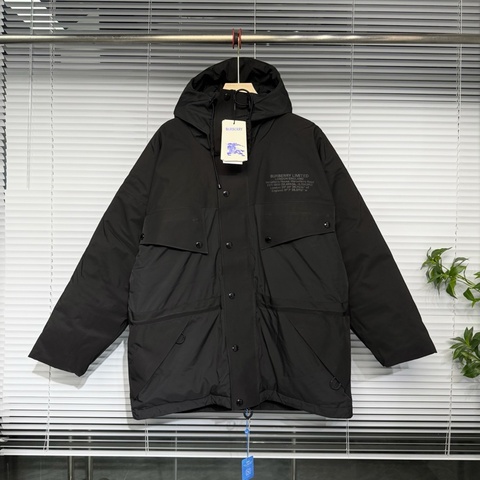 Burberry 博柏利 羽絨服 字母印花logo 坐標印花 連帽灰鴨絨