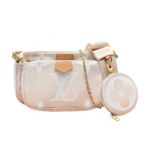 路易威登 Multi Pochette Accessoires Monogram Giant 肩背包 M57634 PVC塗層帆布皮革 粉紅色 米色 白色