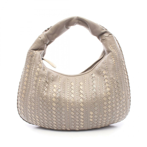 BOTTEGA VENETA Veneta Intrecciato Hobo 手提包 單肩包 皮革 異國皮革 米色 二手 女士