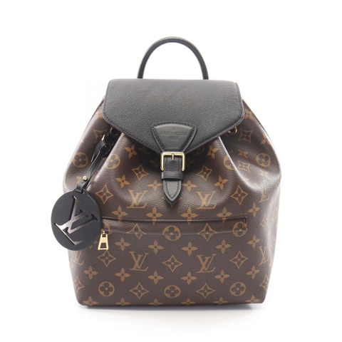 路易威登 Montsouris NM PM Monogram 雙肩包 M45515 PVC塗層帆布皮革 棕色 黑色 二手 女士