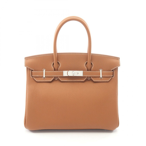 愛馬仕 Birkin 30 金色手提包，Togo 皮革，棕色，二手女士