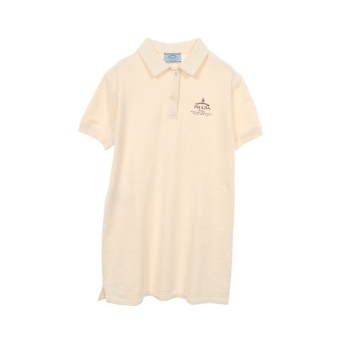 PRADA Logo 7 印花衛衣連身裙，純棉材質，白色，二手女款