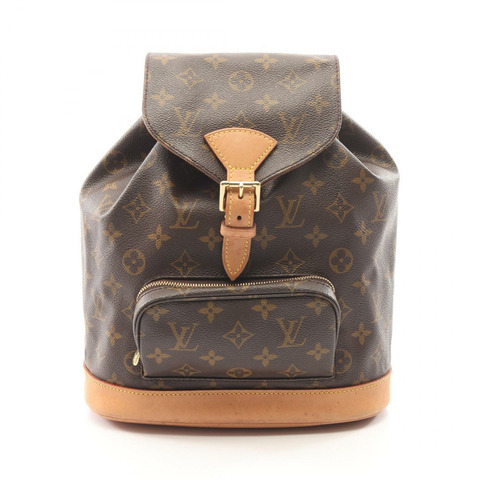 路易威登 MontsourisMM Monogram 雙肩包 M51136 PVC塗層帆布皮革棕色二手女款