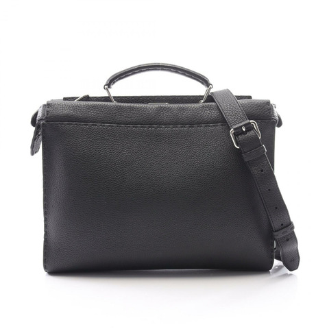 FENDI Peekaboo Fit Selleria 2WAY 商務包，黑色真皮，男士二手。