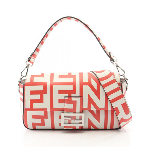 FENDI FENDI × MARC JACOB Mamma Bucket 2WAY 手袋 皮革 白色 紅色 二手 女士