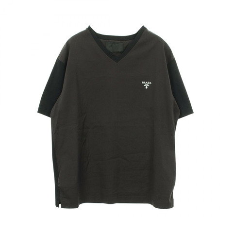 PRADA V領短袖T卹 UJN804 純棉 黑色 二手 男款