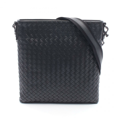 BOTTEGA VENETA 編織肩包 黑色真皮男士二手包