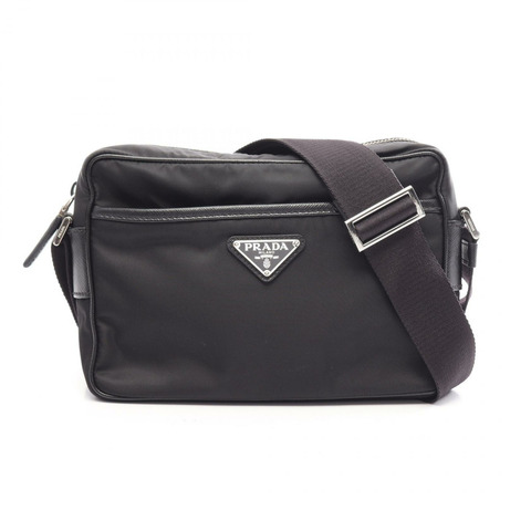 PRADA RE-NYLON TESSUTO+SAFFIANO 肩背包 2VH0482DMHF0002 尼龍皮革 黑色 二手 男女通用