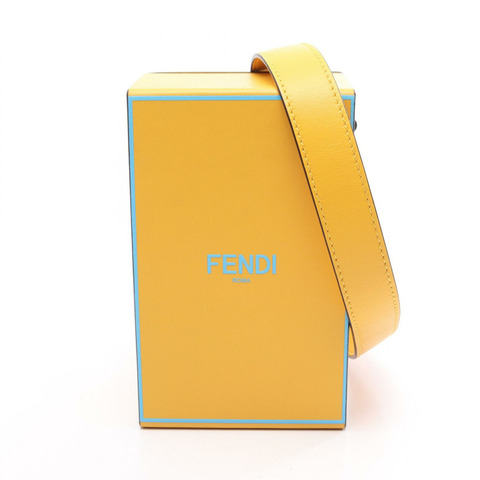 FENDI Box 肩背包 8BT339 皮革 黃色 二手 女士