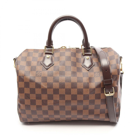 路易威登 Speedy Bandoulire 30 Damier Ebene 兩用手提包 N41367 PVC塗層帆布皮革棕色二手女款