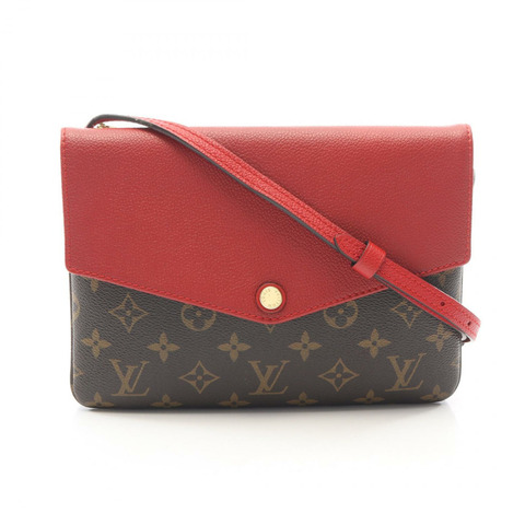 路易威登 (LOUIS VUITTON) 雙排 Monogram Aurore 肩背包 M50184 PVC 塗層帆布皮革 棕色粉紅色 二手 女士