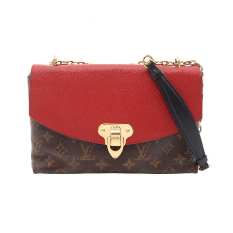 路易威登 Saint-Placide Monogram Cerise 單肩包 M43713 PVC塗層帆布皮革 棕色 紅色 紅色 二手 女士