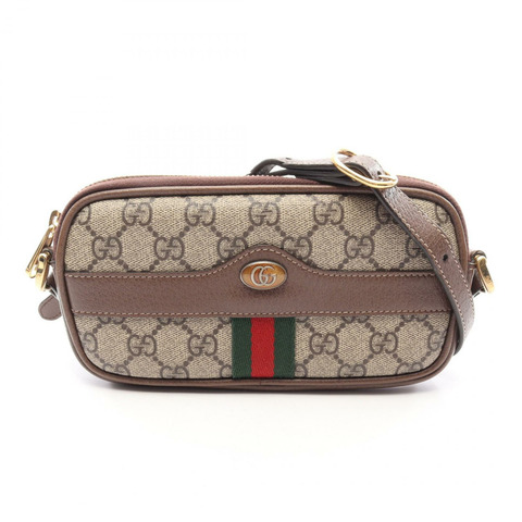 GUCCI Ophidia GG Supreme Sherry Line 單肩包 598664 PVC塗層帆布皮革 米色 棕色 多色 二手女包
