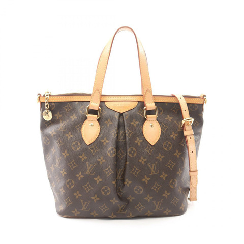 路易威登 Palermo PM Monogram 2WAY 手提包 M40145 PVC塗層帆布皮革棕色二手女士