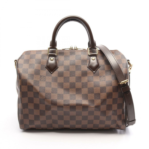 路易威登 Speedy Bandoulire 30 Damier Ebene 2WAY 手提包 N41183 PVC塗層帆布皮革棕色二手女款