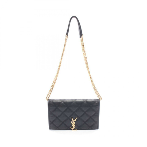 SAINT LAURENT PARIS BECKY Becky 單肩包 585031 黑色皮革 二手 女士