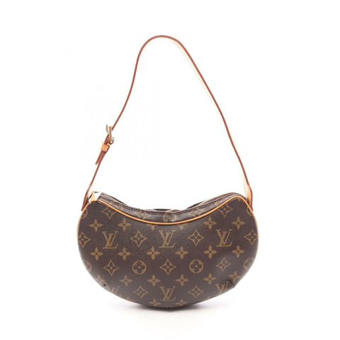 路易威登 Pochette Croissant Monogram 單肩包 M51510 PVC 塗層帆布皮革棕色二手女款