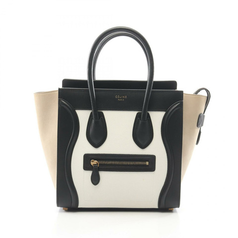 CELINE Luggage 迷你購物手提包，皮革材質，白色、黑色、米色，二手女款