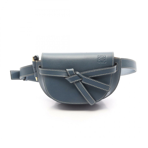 LOEWE Gate包 腰包 斜背包 皮革 藍色 二手 女款