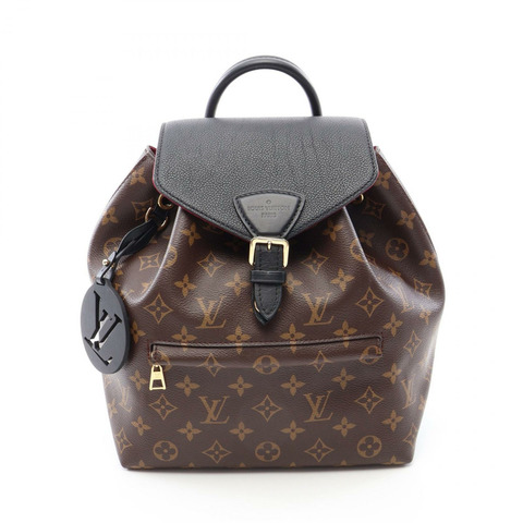 路易威登 Montsouris NM PM Monogram 雙肩包 M45515 PVC塗層帆布皮革 棕色 黑色 二手 女士
