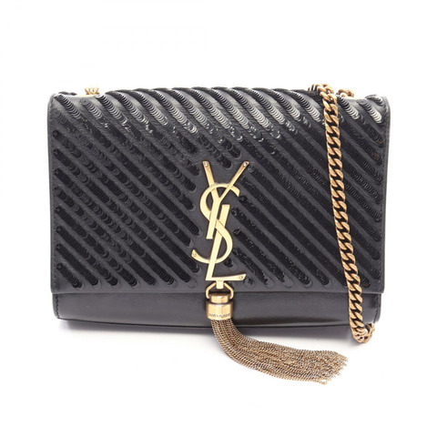 SAINT LAURENT PARIS Kate 流蘇單肩包 513568 黑色皮革 二手 女士