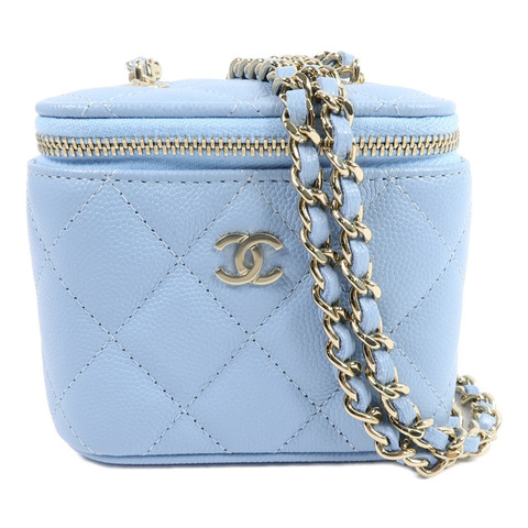 CHANEL 牛皮皮革Mini Vanity鏈帶肩背袋