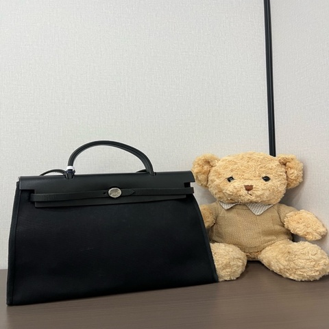 Hermes/愛馬仕 黑銀herbag31 框E