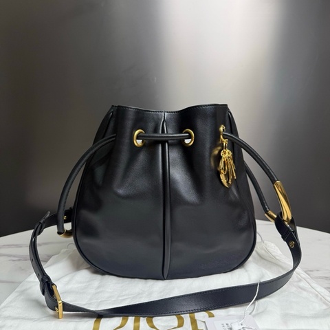 迪奧/Dior 中號 Dior Nolita 手袋 黑色牛皮革 手提包單肩包斜挎包 金扣