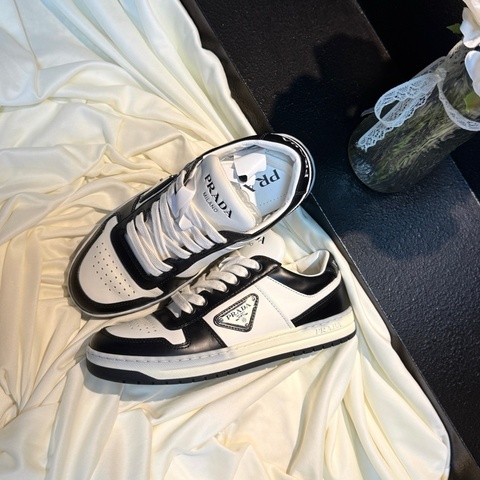 Prada 普拉達 Downtown黑白熊貓板鞋 36.5碼