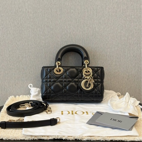 🌷帶保卡芯片款！Dior 迪奧 D-joy 橫版黛妃 黑金