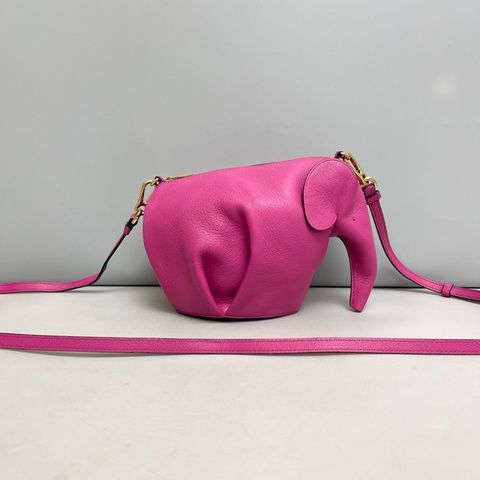 Loewe羅意威 玫紅色全皮小象包