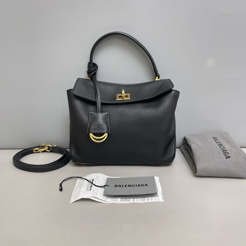 Balenciaga巴黎世家  Rodeo迷你黑金牛皮荔枝紋包