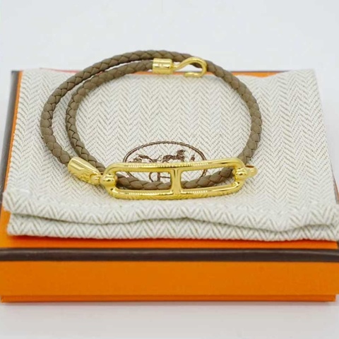 Hermes 愛馬仕 Logo手環 豬鼻子手環 大象灰