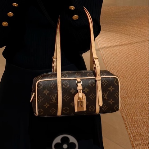 👜LV路易威登｜新款hang on 保齡球經典老花手提包單肩包｜98新芯片款